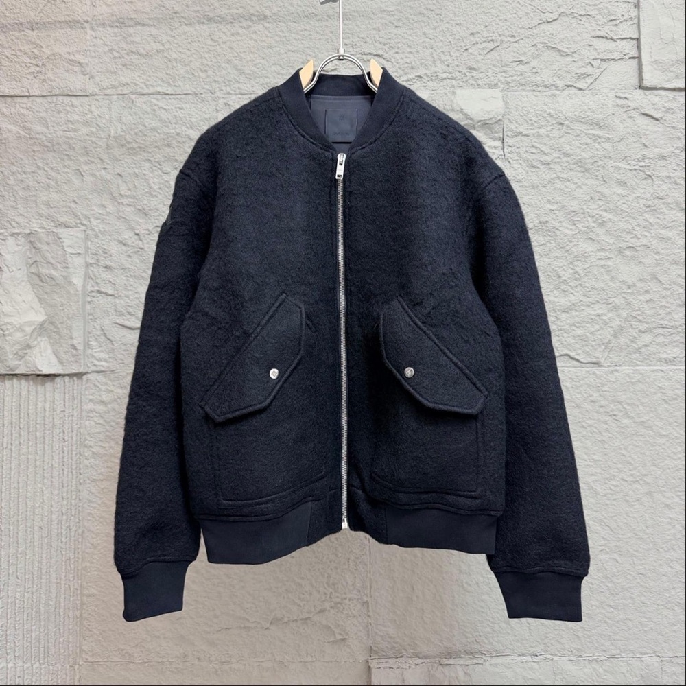 Givenchy Black Textured Bomber Jacket with Zip